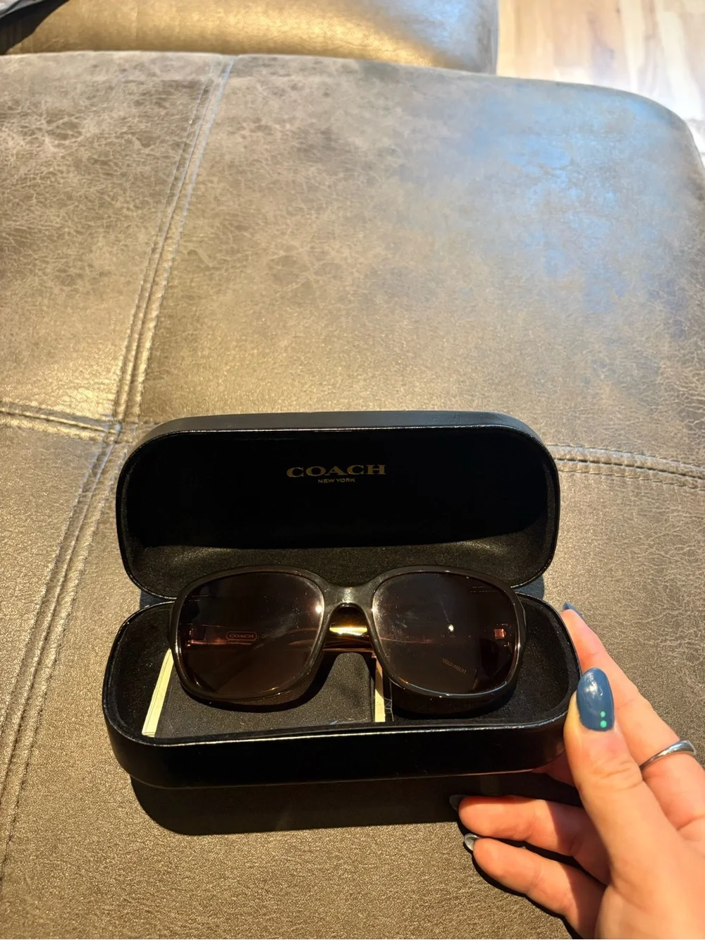 Coach Brown Tortoiseshell Oversized Sunglasses